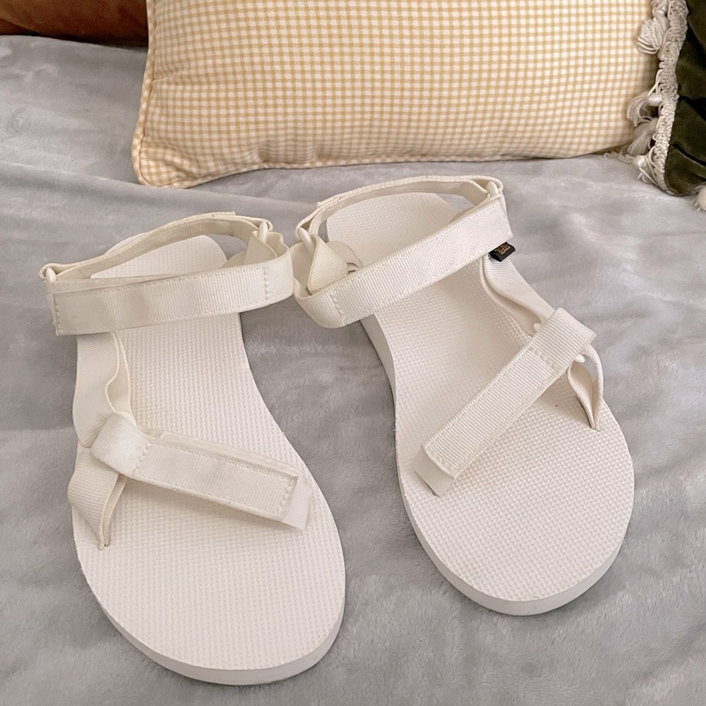 white teva sandals:)